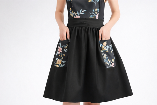 Floral Cross-Back Apron Dress